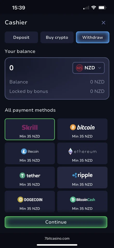 7bit casino withdrawal