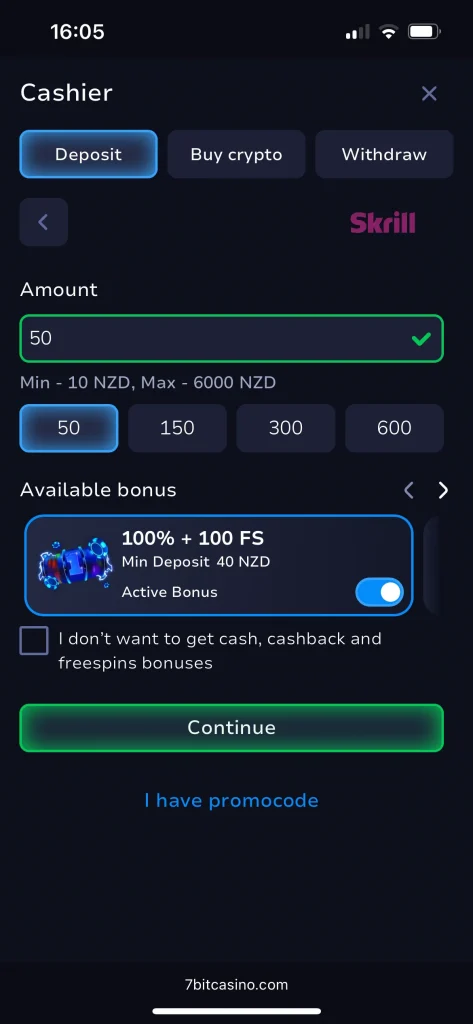 7bit casino deposit