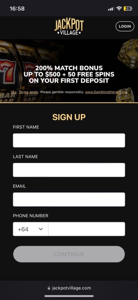 Jackpot Village login