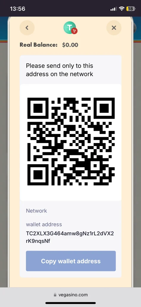 Vegasino Casino payment