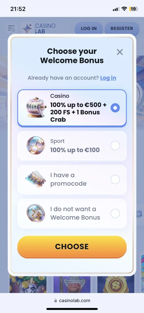 Casino Lab Bonus