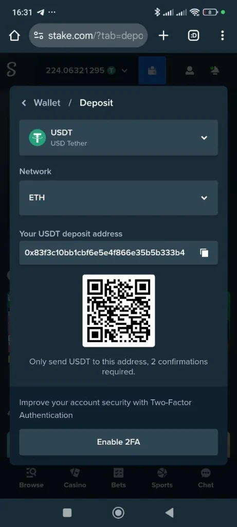 Stake Casino deposit