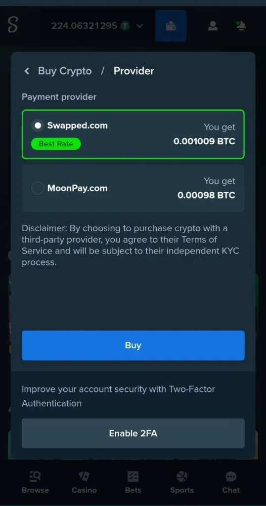 Stake Casino payment