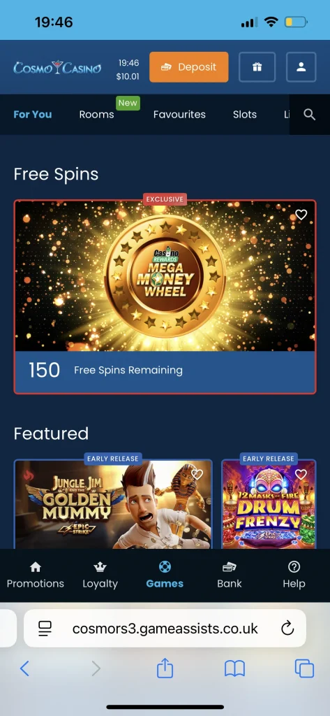 cosmo casino game