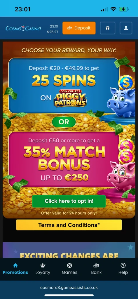 cosmo casino game