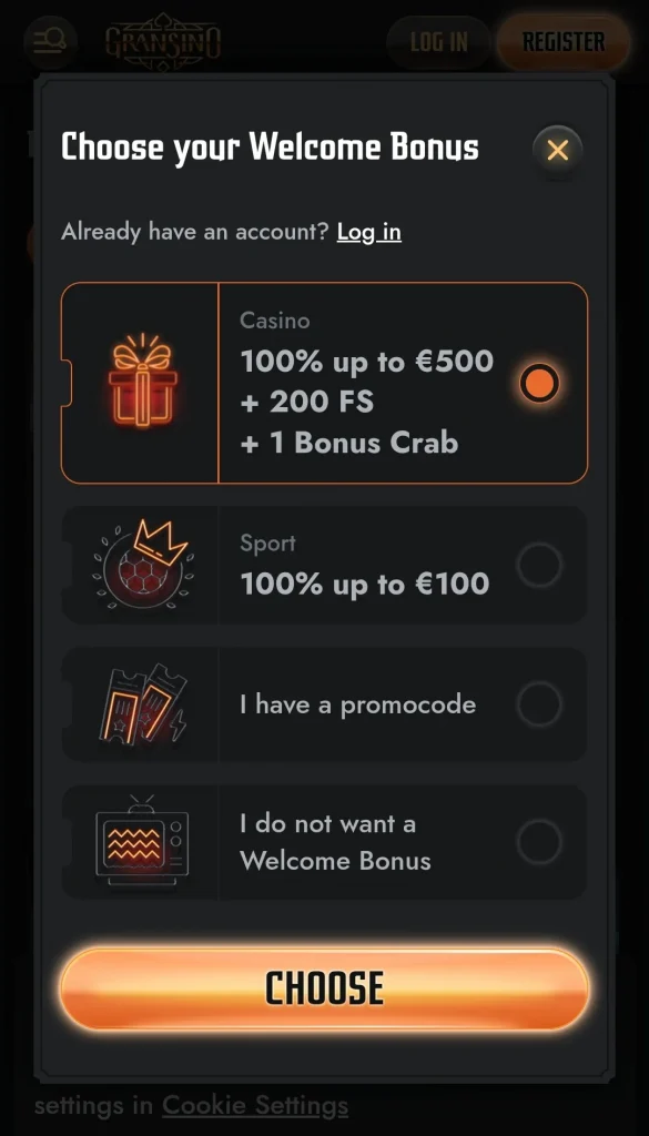 gransino casino bonus
