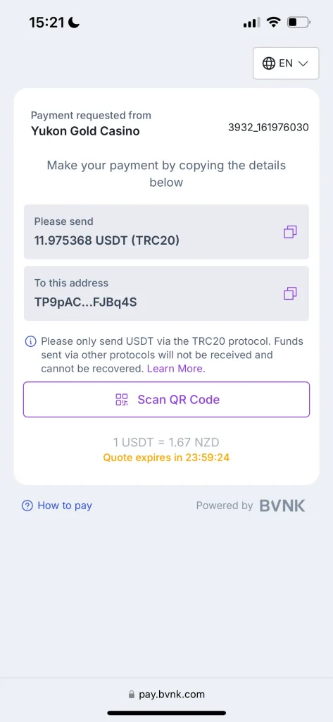 Yukon Gold Casino payment