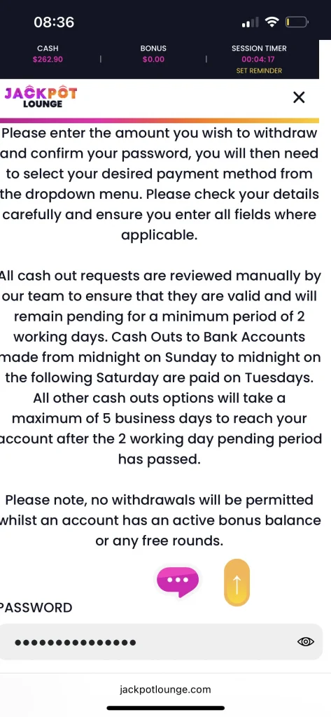 Jackpot Lounge Casino Support