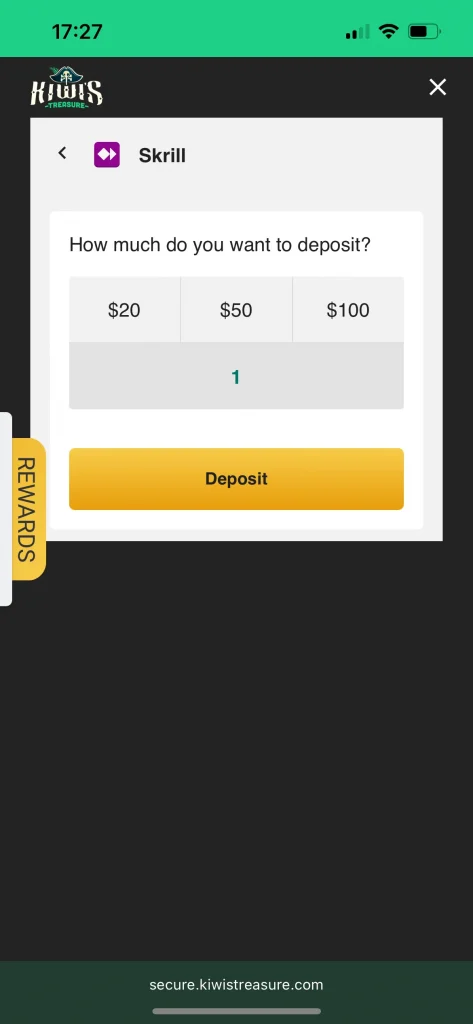 Kiwi's Treasure Casino Deposit