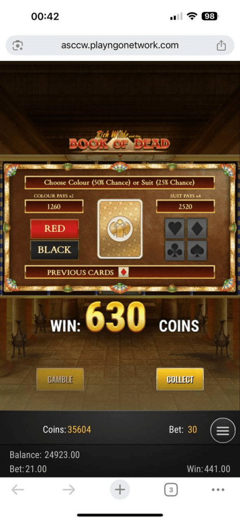 Book of Dead Slot Review from mobile