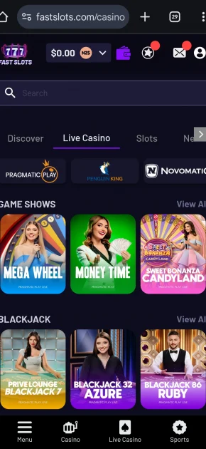 FastSlots Casino Live Games